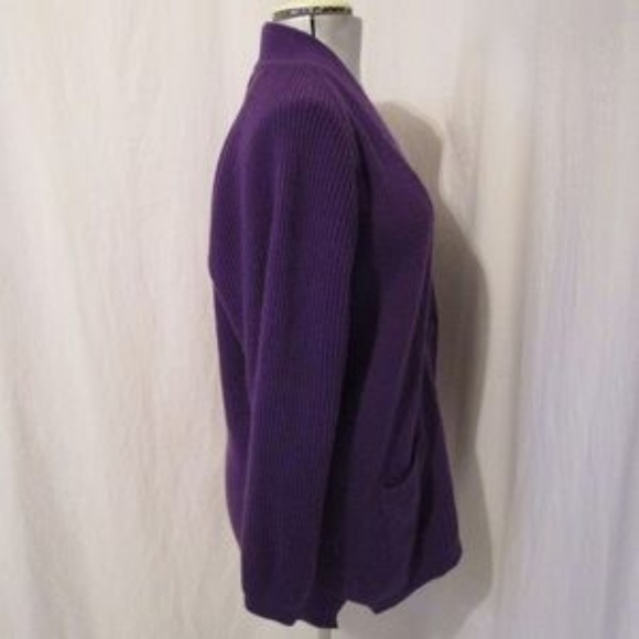Laura Tyler Purple Cardigan Sweater M - Picture 4 of 5